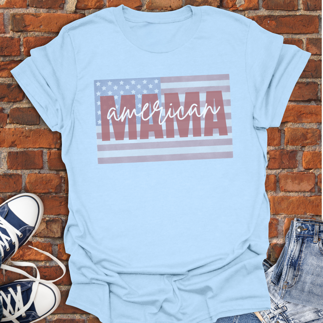 American Mama -Flag Softstyle T-Shirt size XS to 5XL