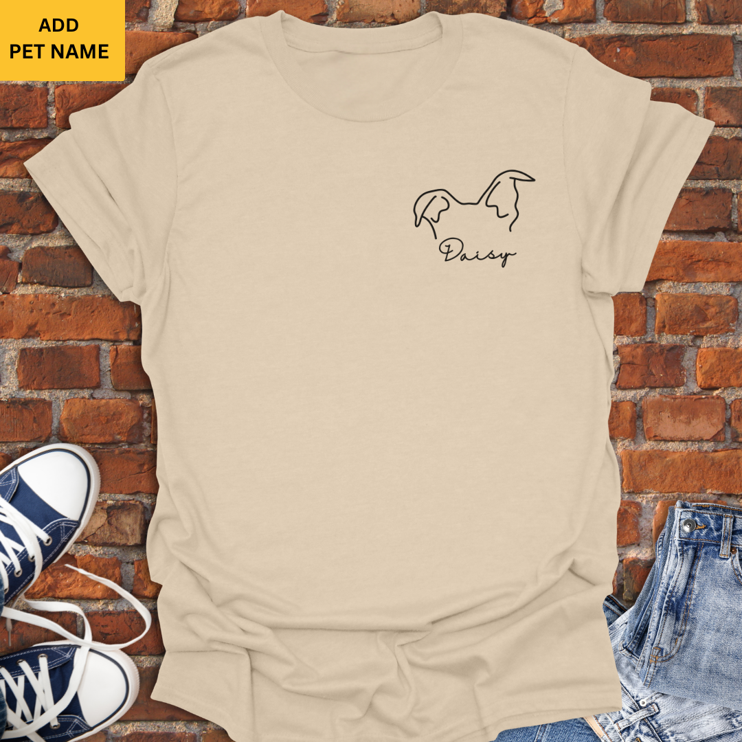 Personalized Dog Ears line art Softstyle T-Shirt size XS to 5XL