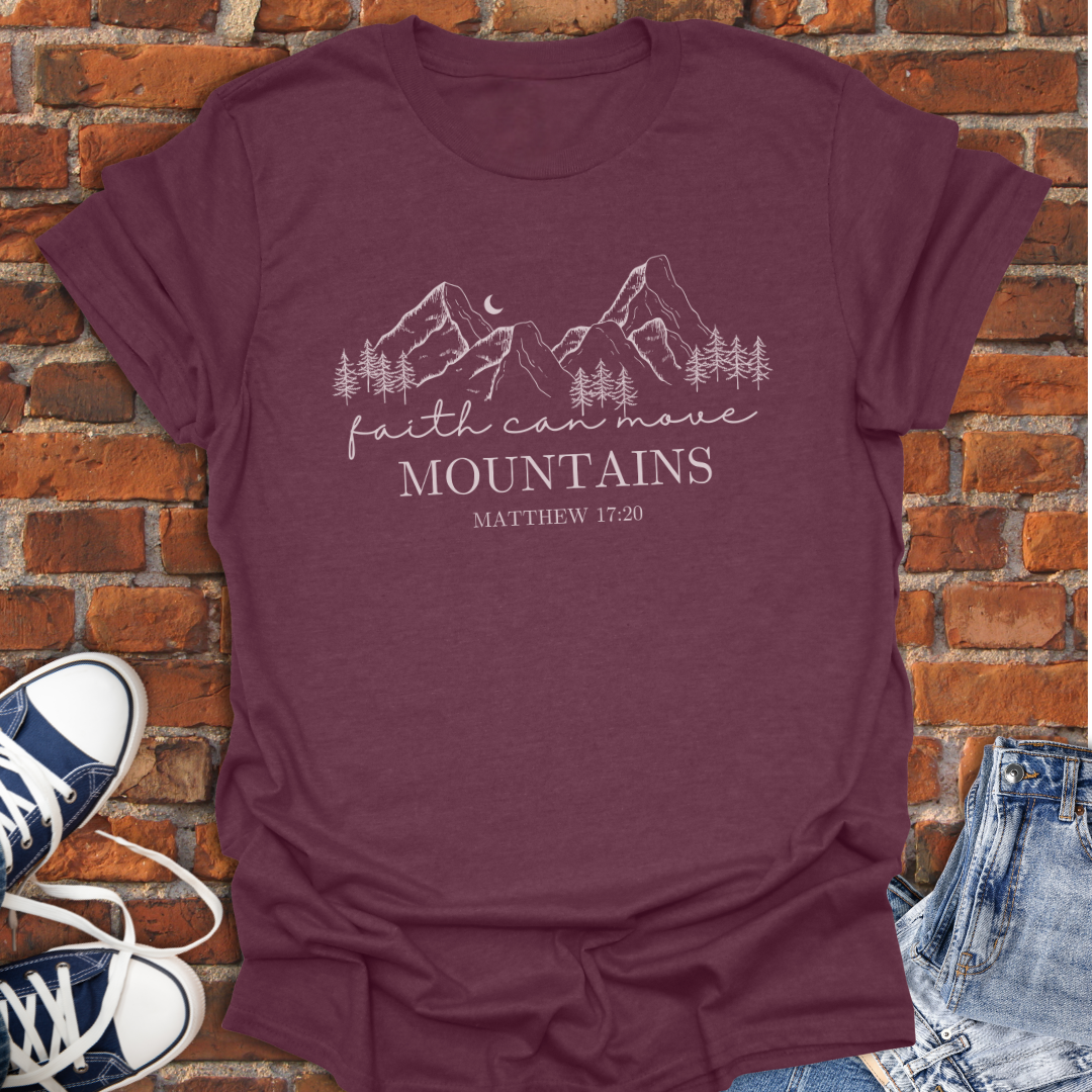 Faith Can Move Mountains -moon Faith T-Shirt size XS to 5XL