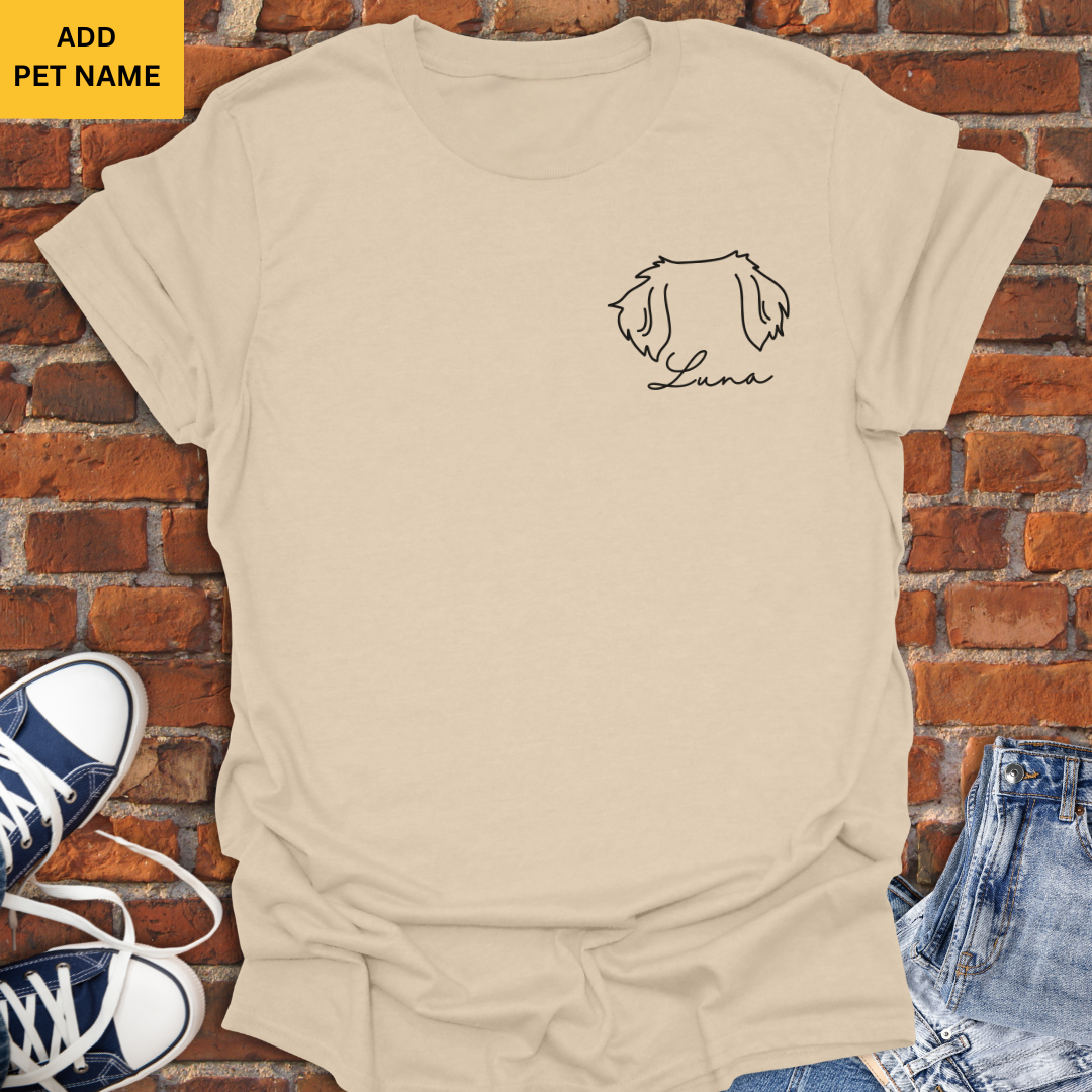 Personalized Long Floppy Dog Ears line art Softstyle T-Shirt size XS to 5XL