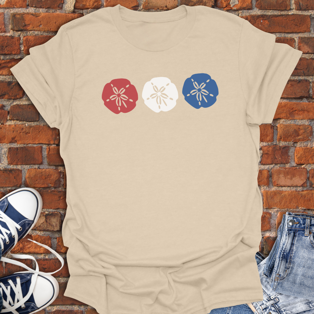 Sand Dollars -red white & blue Softstyle T-Shirt size XS to 5XL