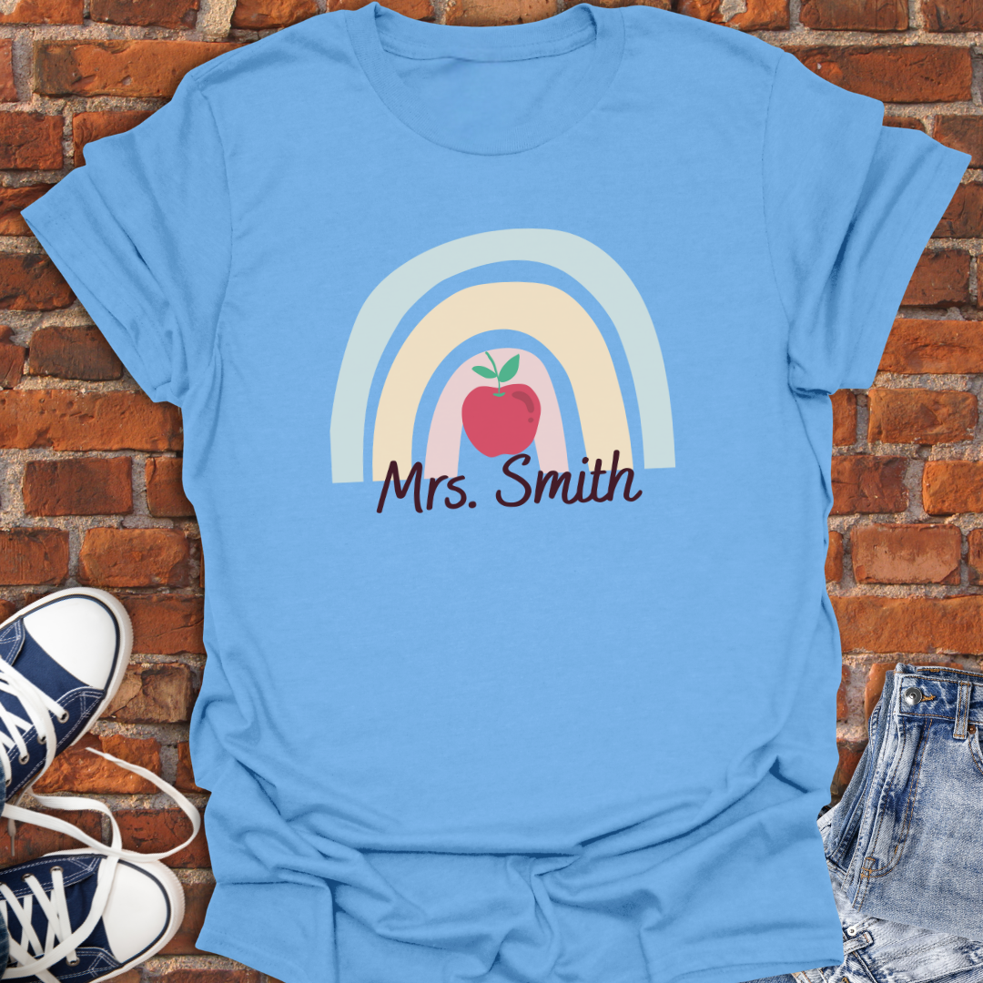 Teacher Boho Rainbow -Personalized Softstyle T-Shirt size XS to 5XL