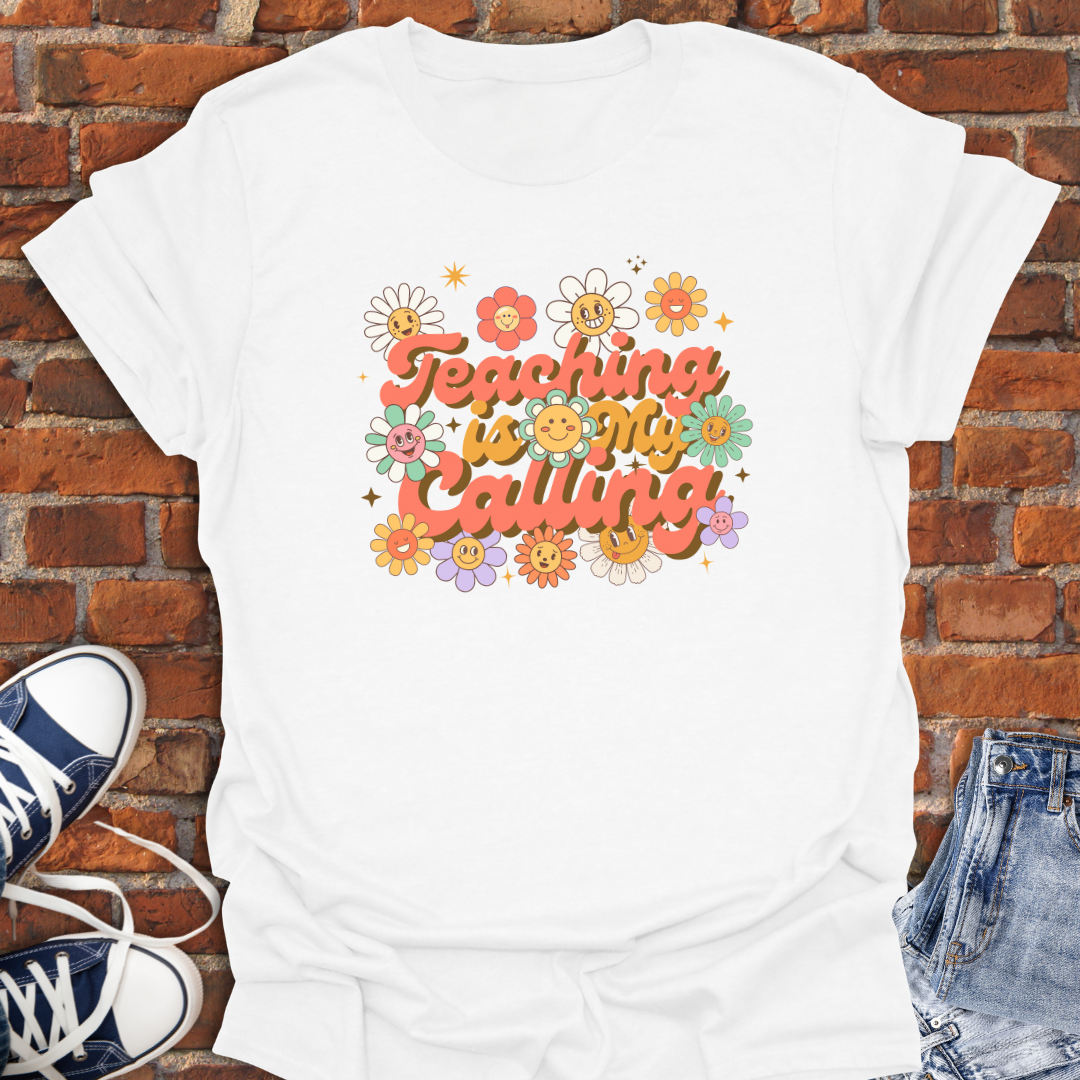 Teaching is My Calling -retro vibe Faith T-Shirt size XS to 5XL