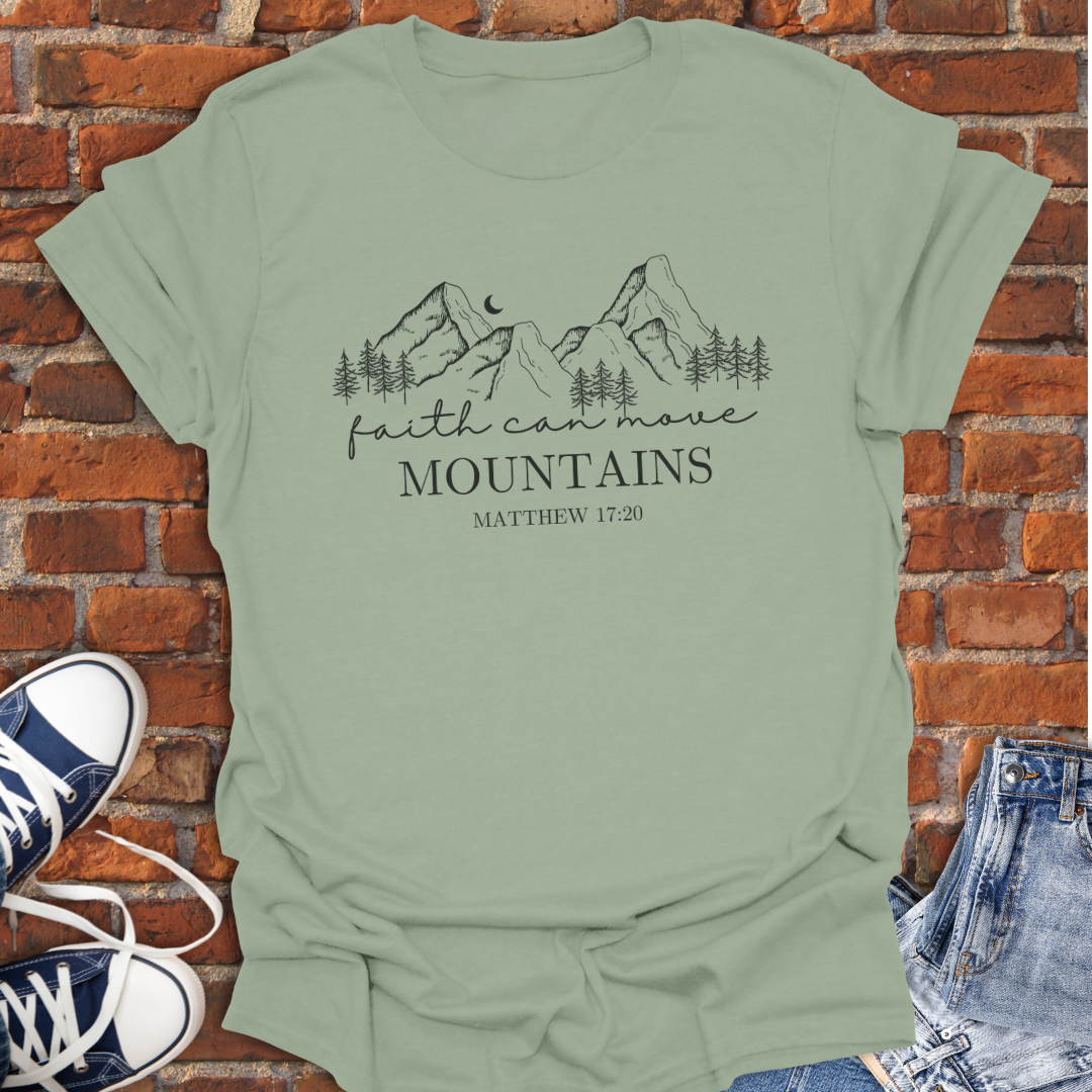 Faith Can Move Mountains -moon Faith T-Shirt size XS to 5XL