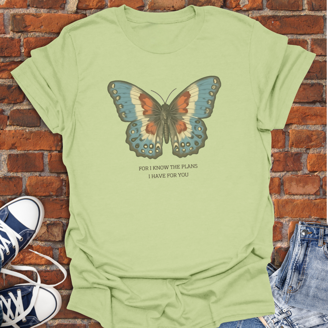 Butterfly -For I Know the Plans I Have for You Faith T-Shirt size XS to 5XL