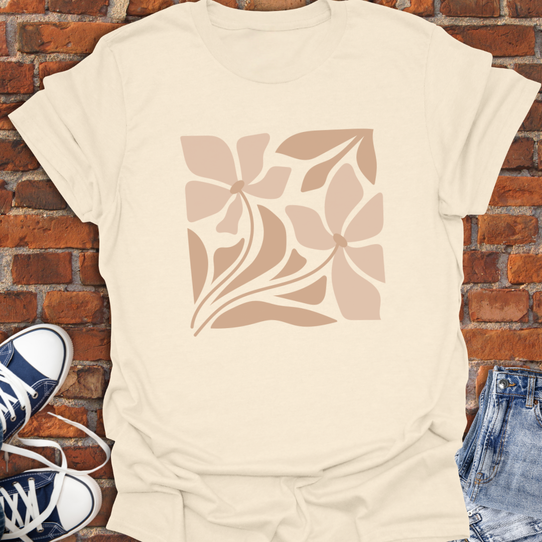 Abstract Flowers -boho vibe Softstyle T-Shirt size XS to 5XL