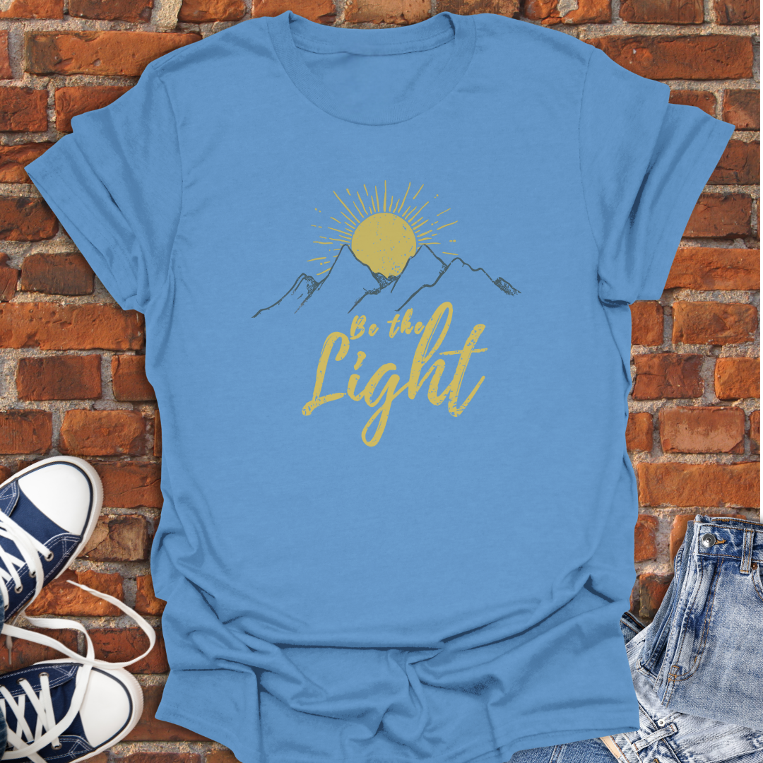 Be the Light -Mountains with Rising Sun Faith T-Shirt size XS to 5XL