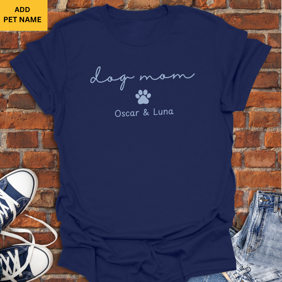 Personalized Dog Mom -minimalist Softstyle T-Shirt size XS to 5XL