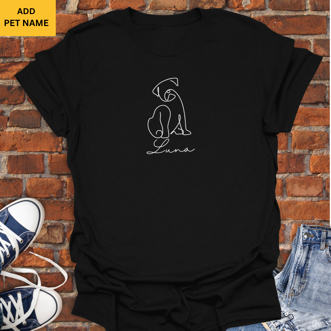 Personalized Dog line art Softstyle T-Shirt size XS to 5XL