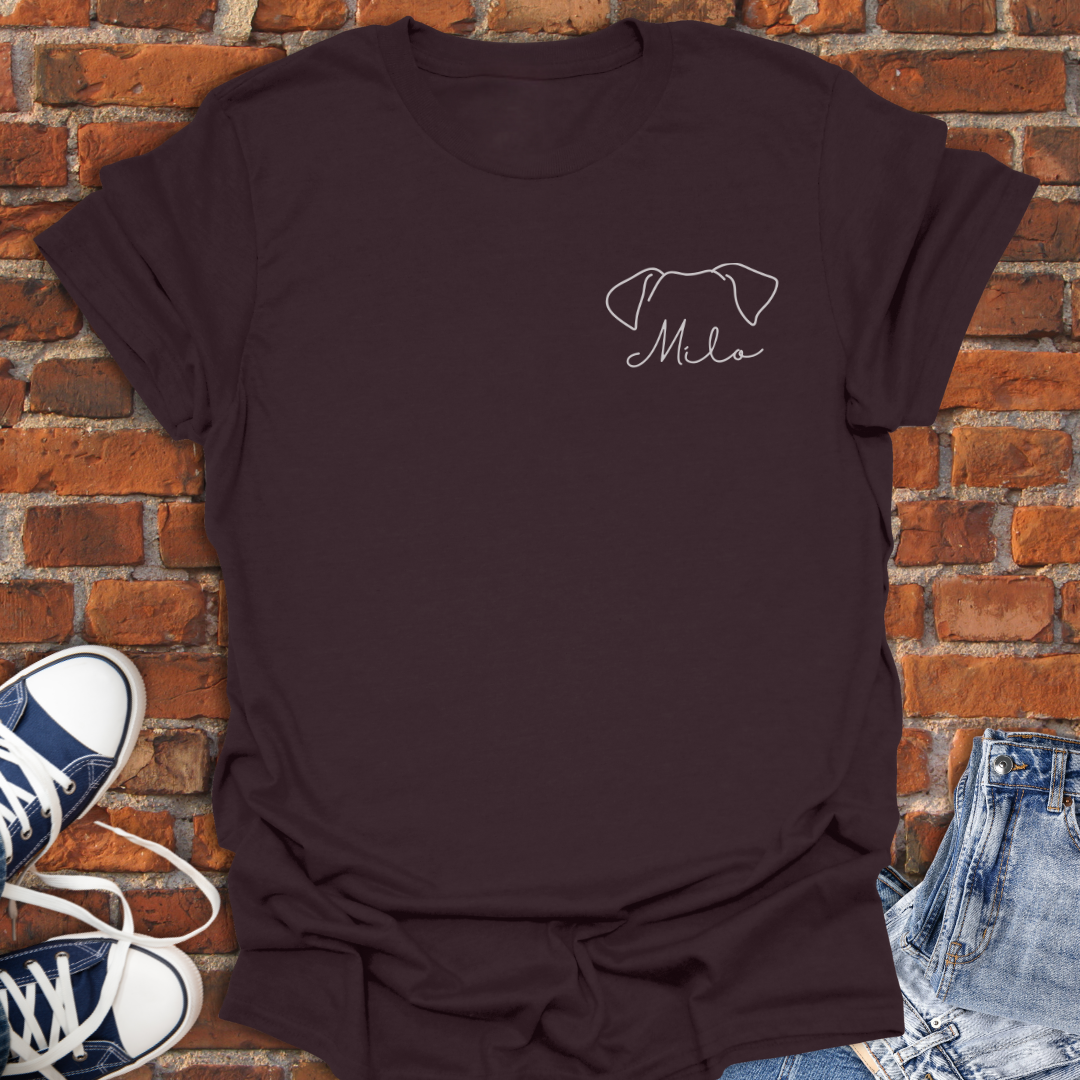 Personalized Floppy Dog Ears line art Softstyle T-Shirt size XS to 5XL