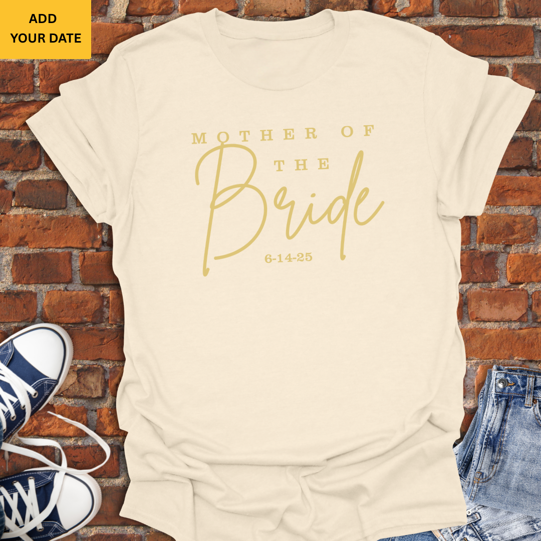 Mother of the Bride -personalized with wedding date Softstyle T-Shirt size XS to 5XL