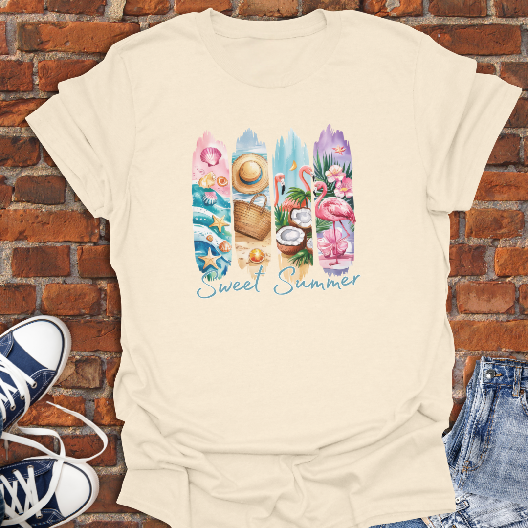 Sweet Summer -tropical scenery Softstyle T-Shirt size XS to 5XL
