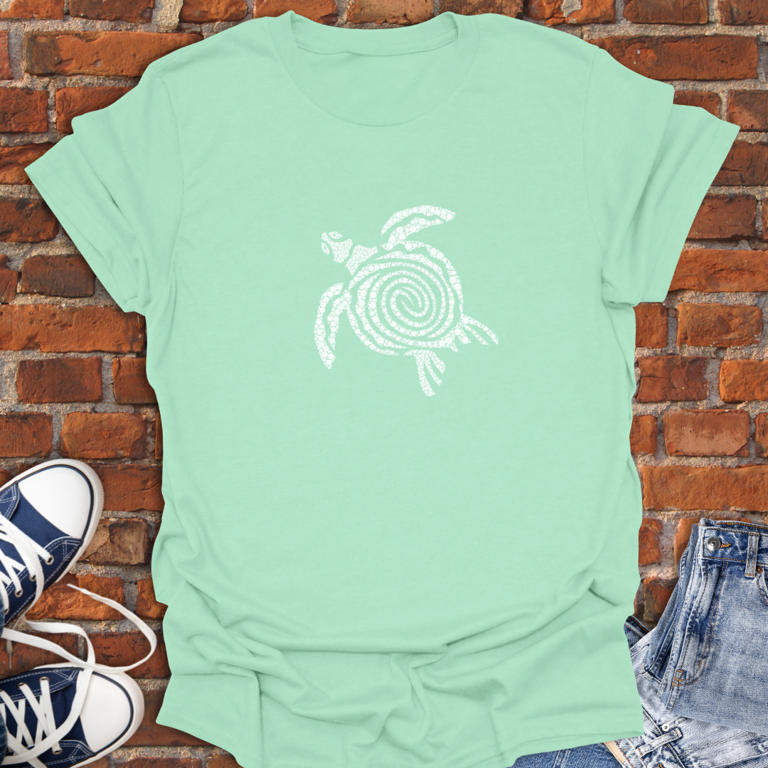 Turtle Vibes -swirl white Softstyle T-Shirt size XS to 5XL