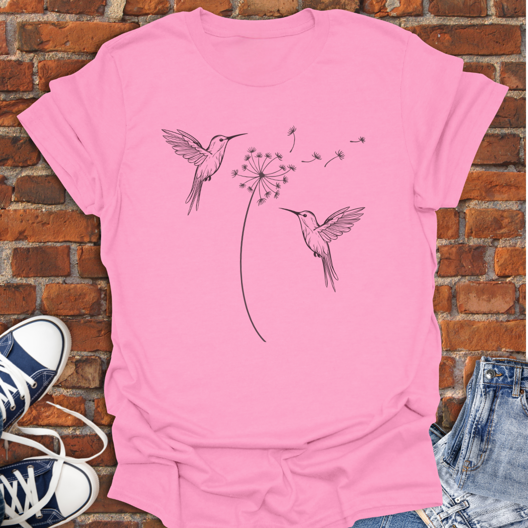 Hummingbirds with Dandelion Softstyle T-Shirt size XS to 5XL