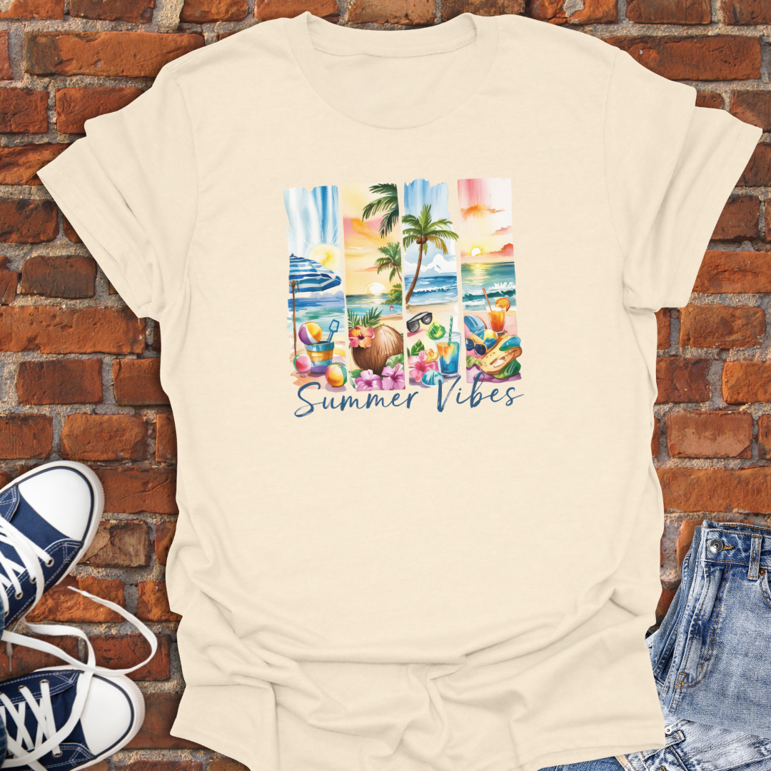 Summer Vibes -Beach Scenery Softstyle T-Shirt size XS to 5XL