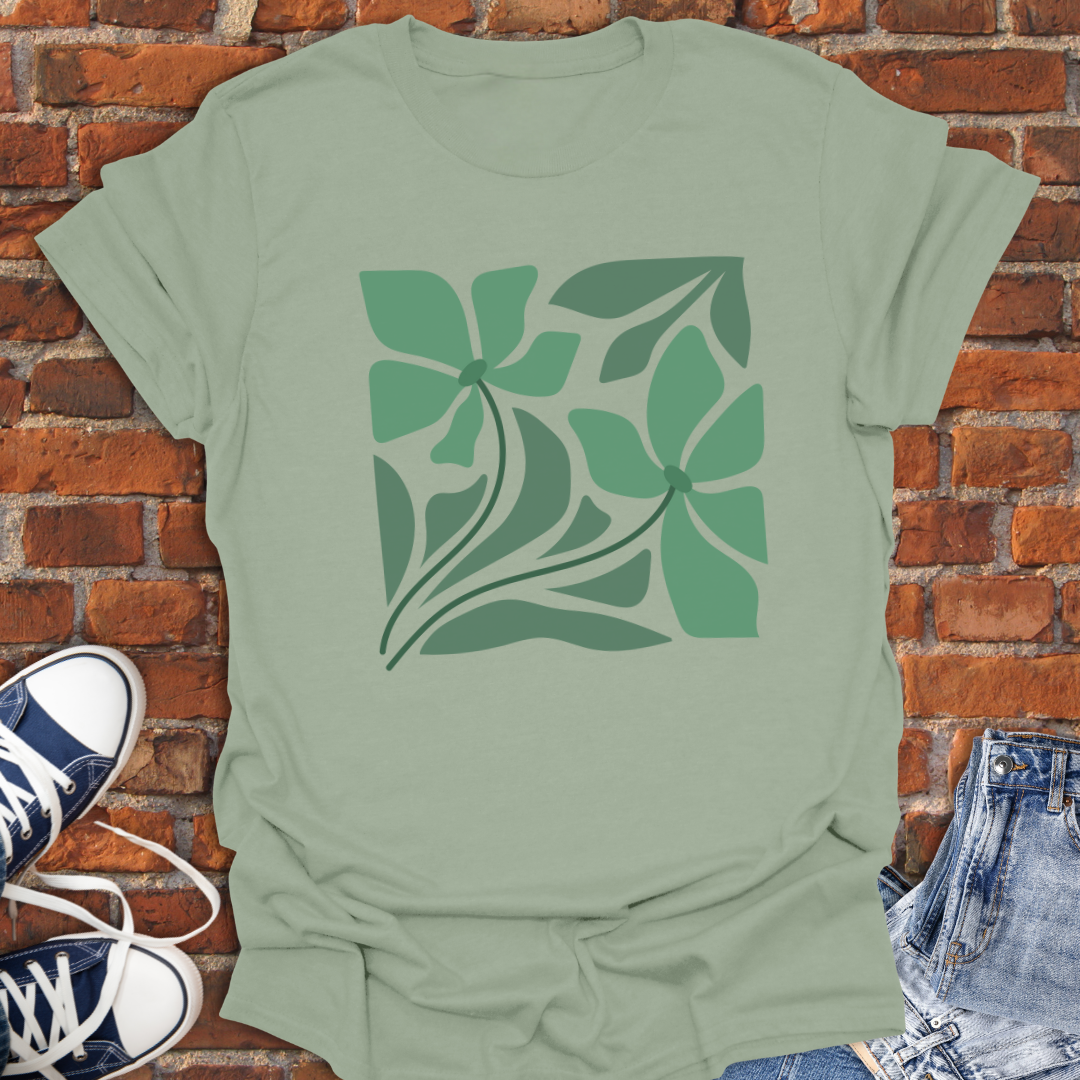 Abstract Flowers -boho vibe Softstyle T-Shirt size XS to 5XL