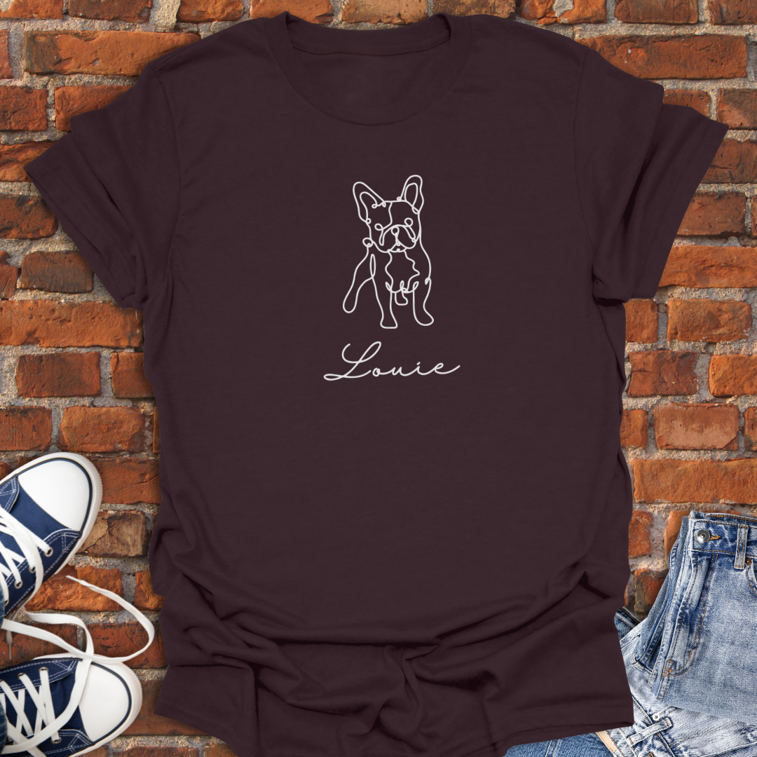 Personalized Bulldog line art Softstyle T-Shirt size XS to 5XL