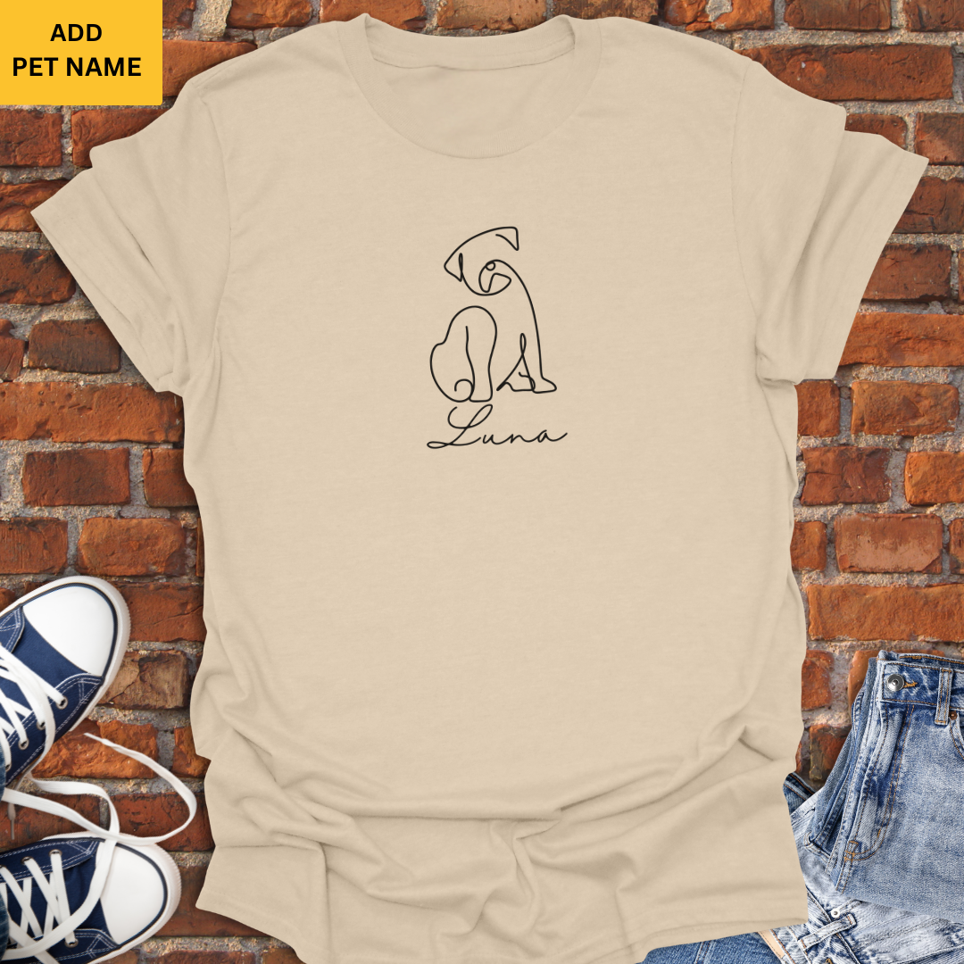Personalized Dog line art Softstyle T-Shirt size XS to 5XL