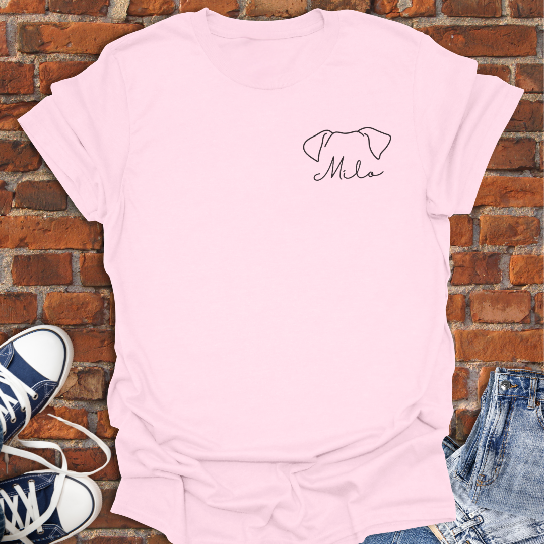 Personalized Floppy Dog Ears line art Softstyle T-Shirt size XS to 5XL