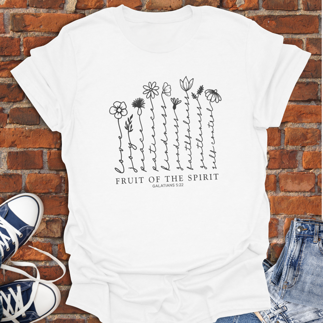 Fruit of the Spirit -flowers Faith T-Shirt size XS to 5XL