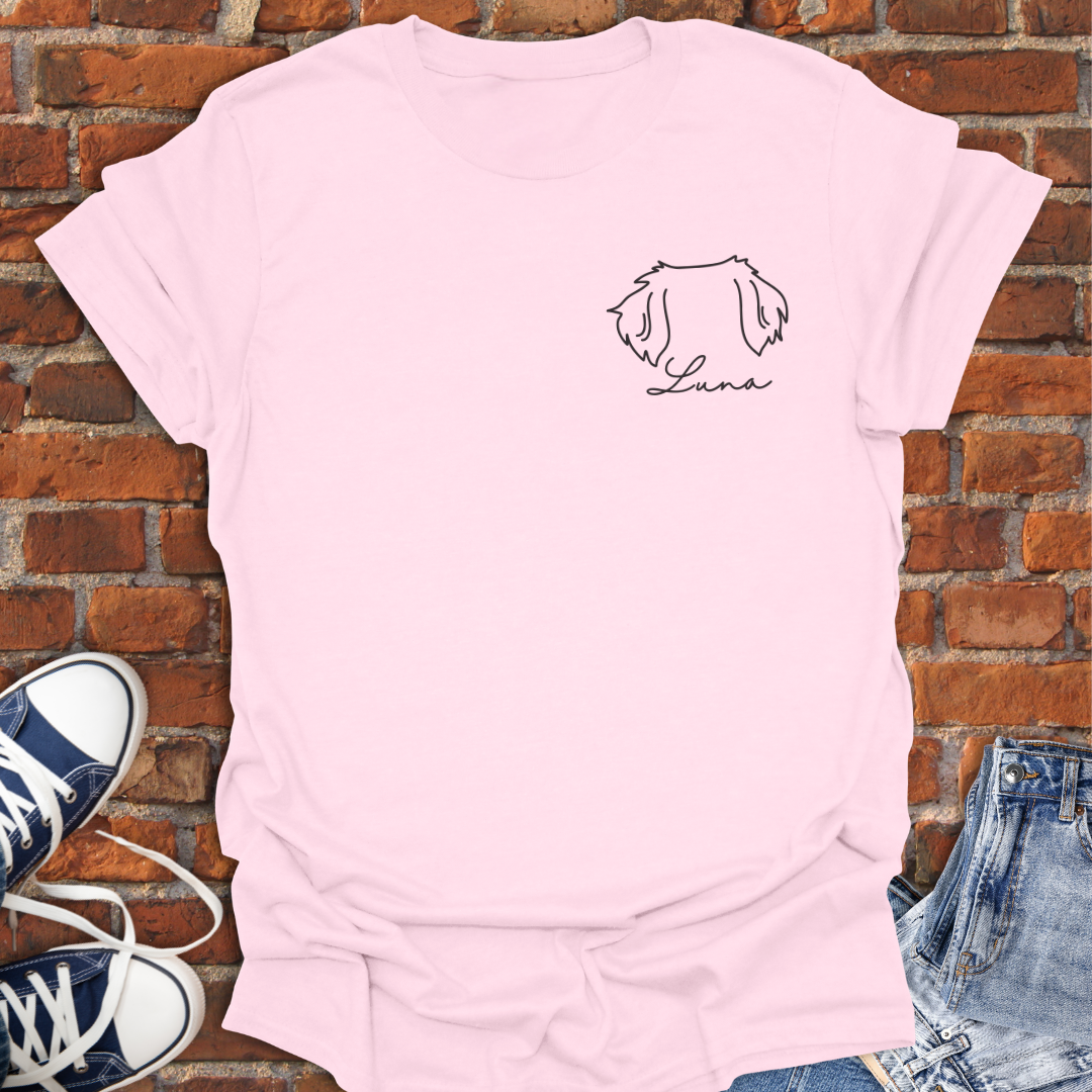 Personalized Long Floppy Dog Ears line art Softstyle T-Shirt size XS to 5XL