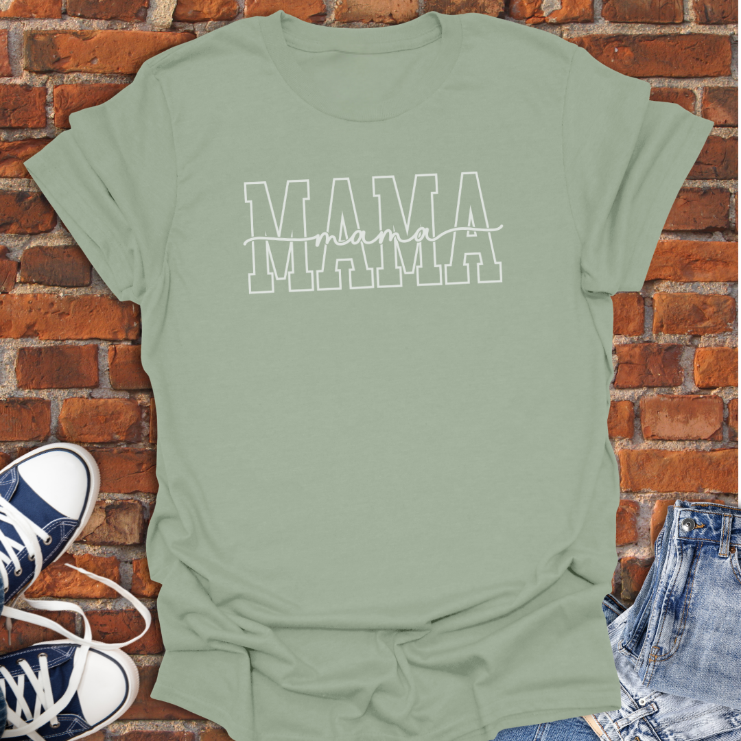 MAMA Varsity Cursive Softstyle T-Shirt size XS to 5XL