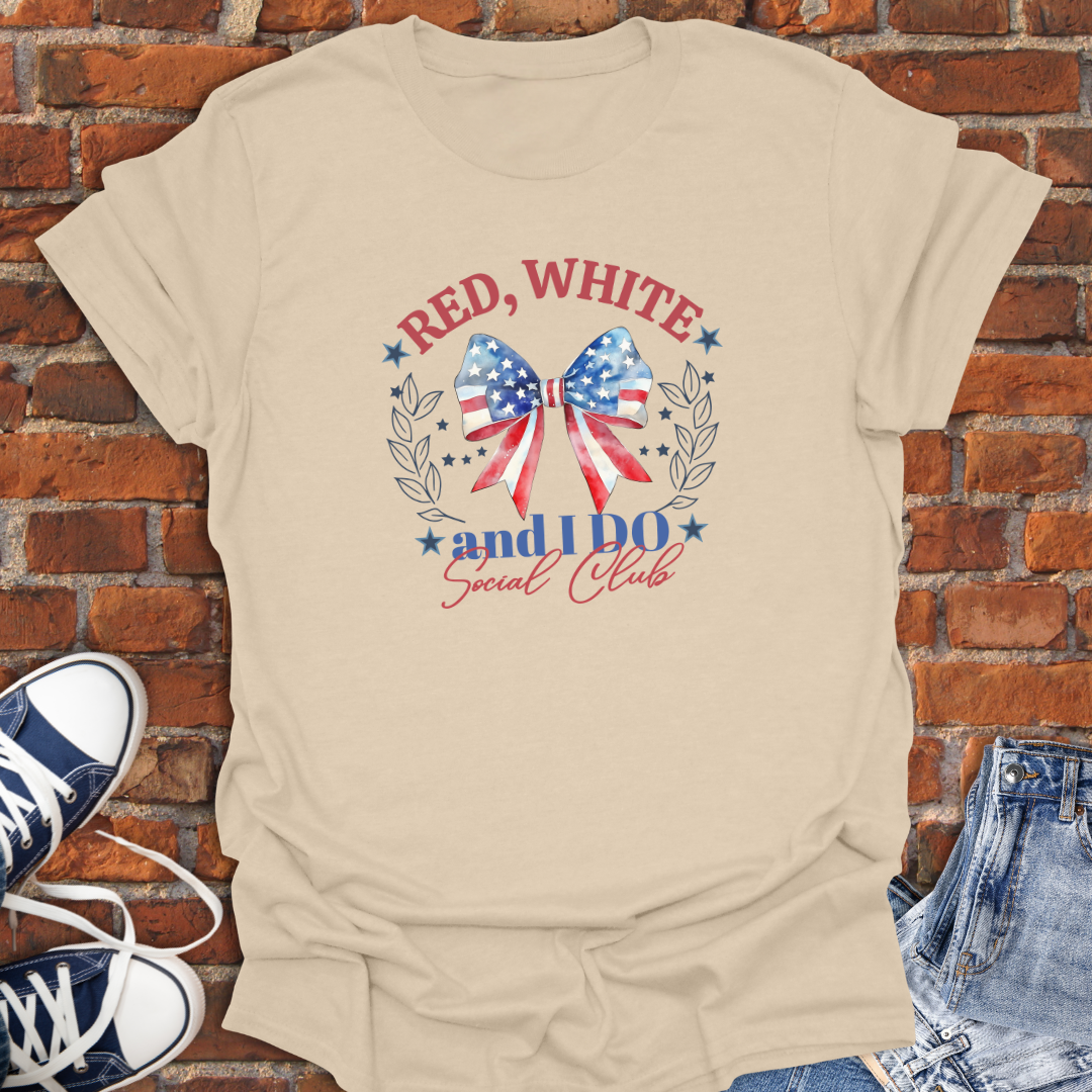Red White and I Do Social Club Softstyle T-Shirt size XS to 5XL