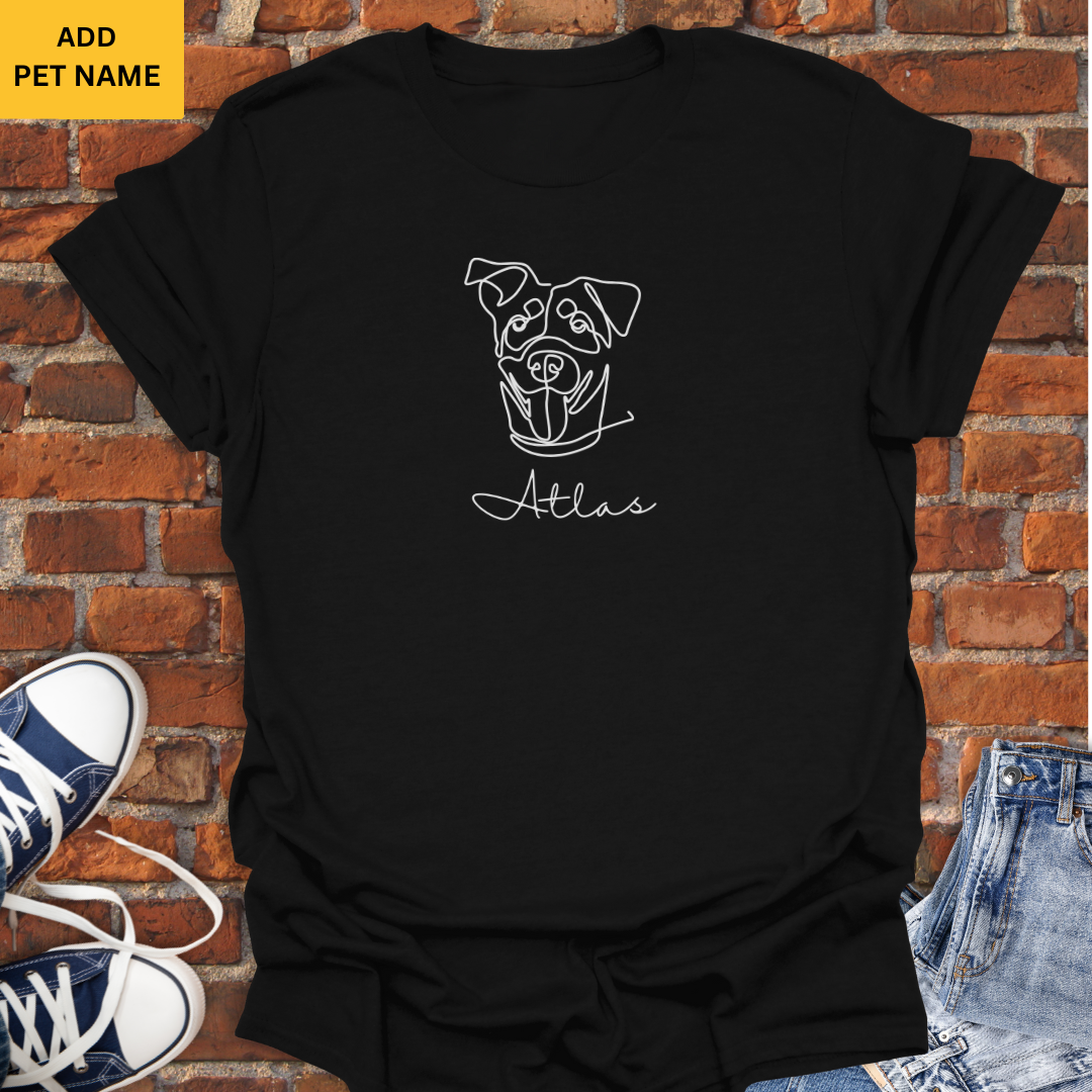 Personalized with Dog Name -Rottweiler line art Softstyle T-Shirt size XS to 5XL