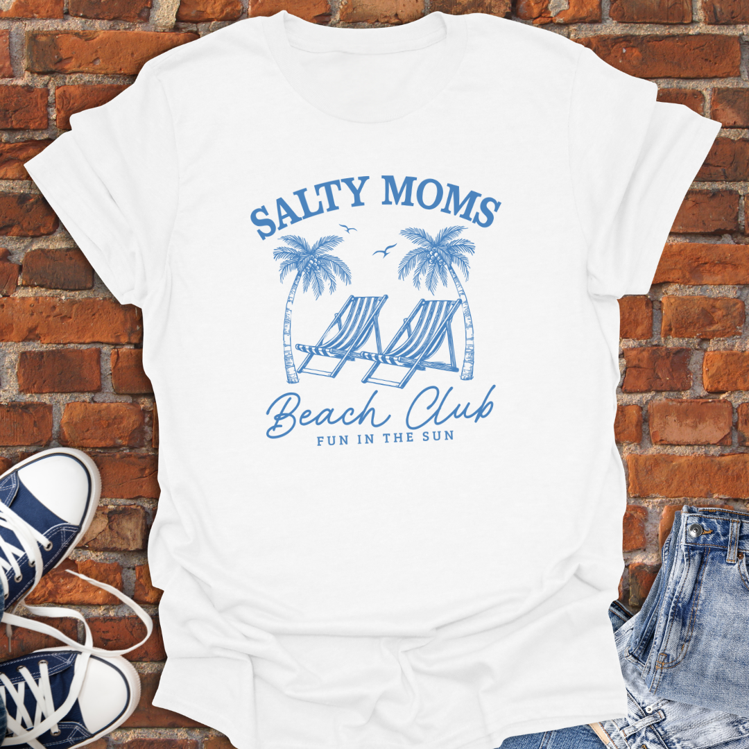 Salty Moms Beach Club Softstyle T-Shirt size XS to 5XL