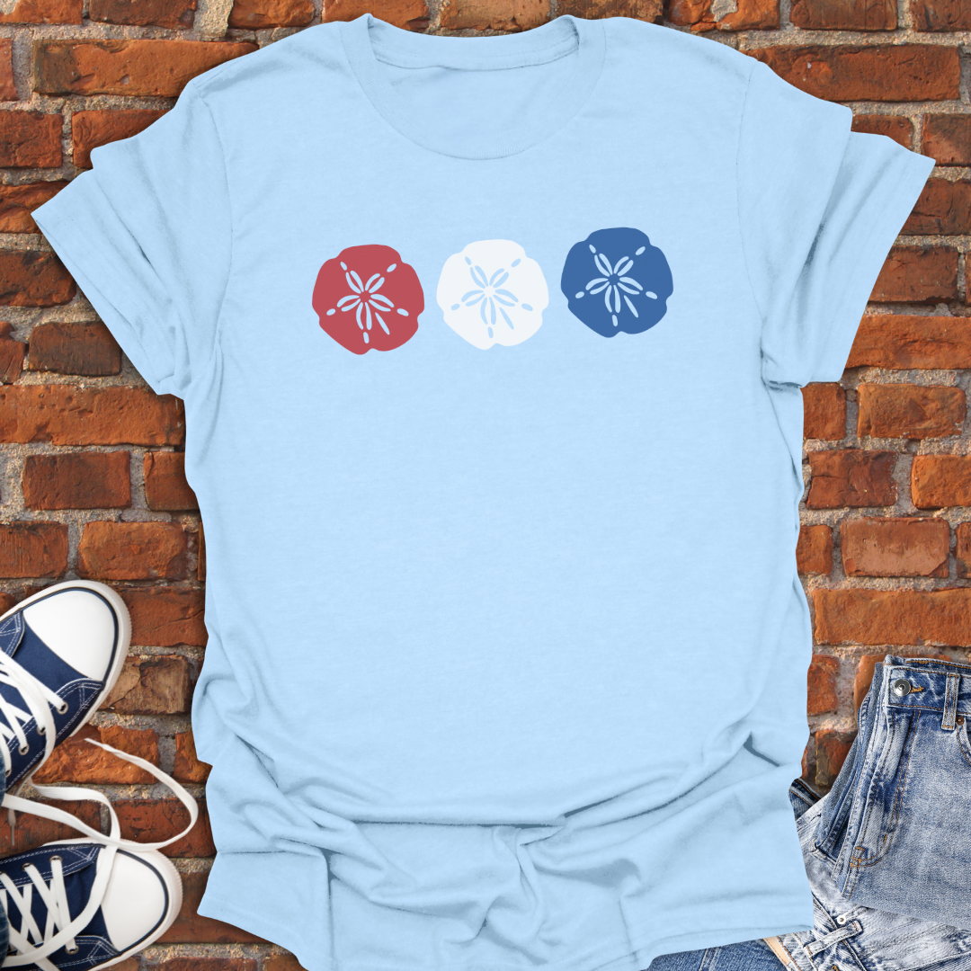 Sand Dollars -red white & blue Softstyle T-Shirt size XS to 5XL
