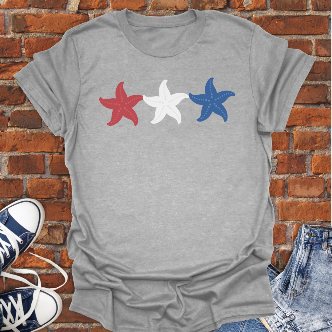 Starfish -red white & blue Softstyle T-Shirt size XS to 5XL