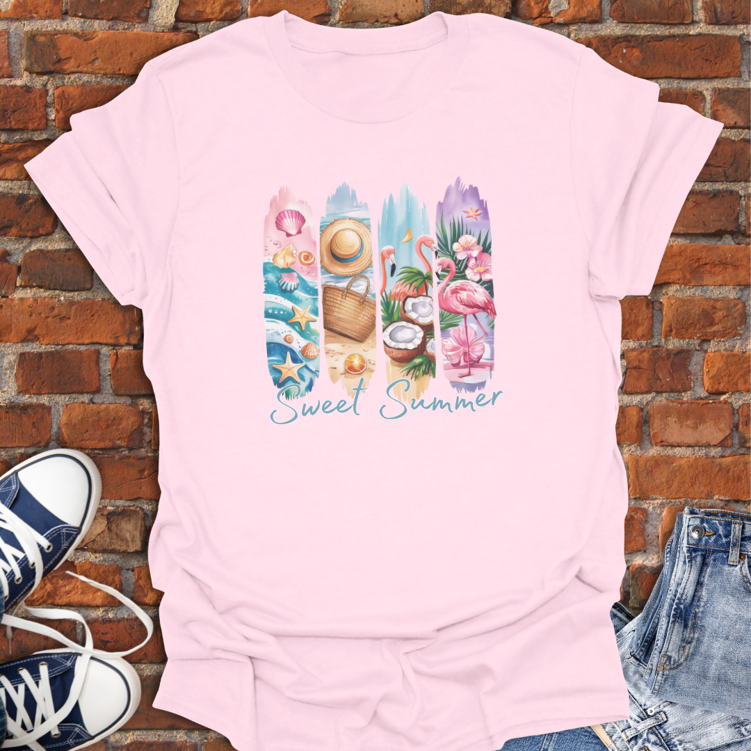 Sweet Summer -tropical scenery Softstyle T-Shirt size XS to 5XL