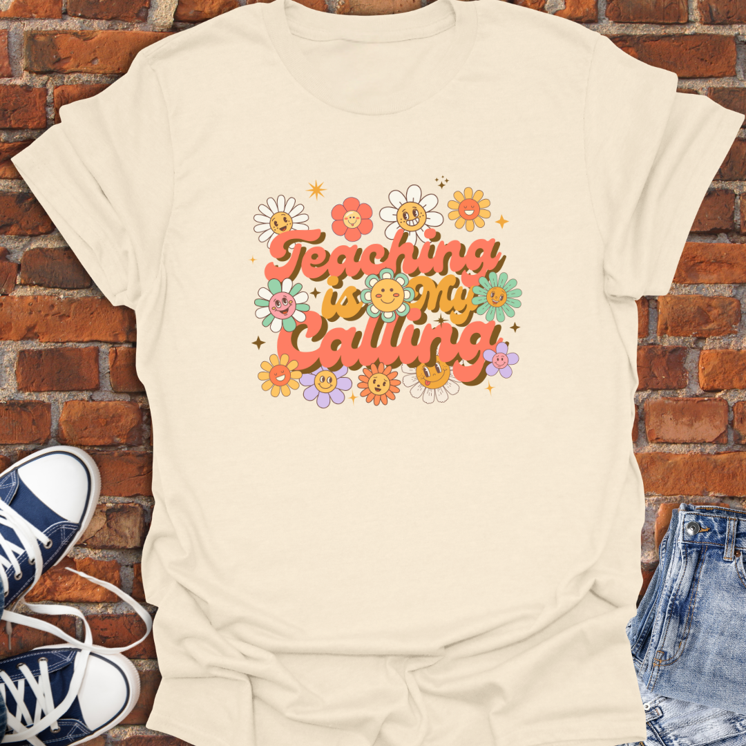 Teaching is My Calling -retro vibe Faith T-Shirt size XS to 5XL