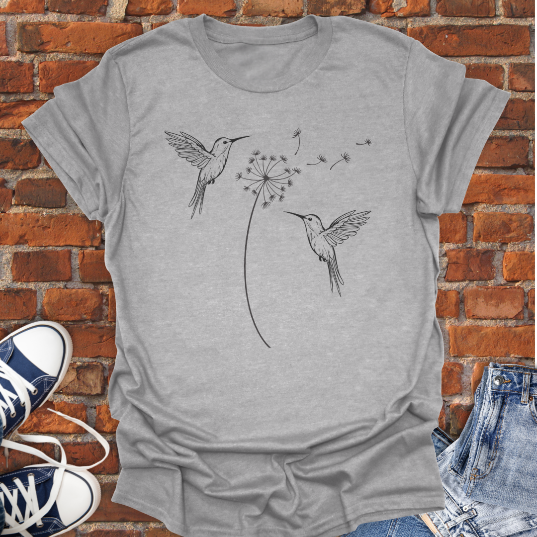 Hummingbirds with Dandelion Softstyle T-Shirt size XS to 5XL