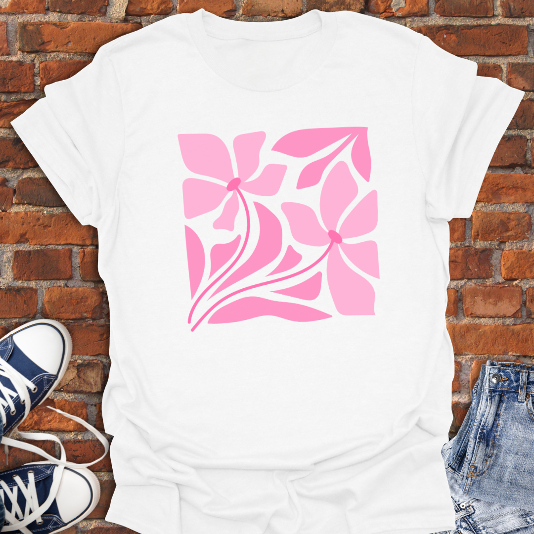Abstract Flowers -boho vibe Softstyle T-Shirt size XS to 5XL