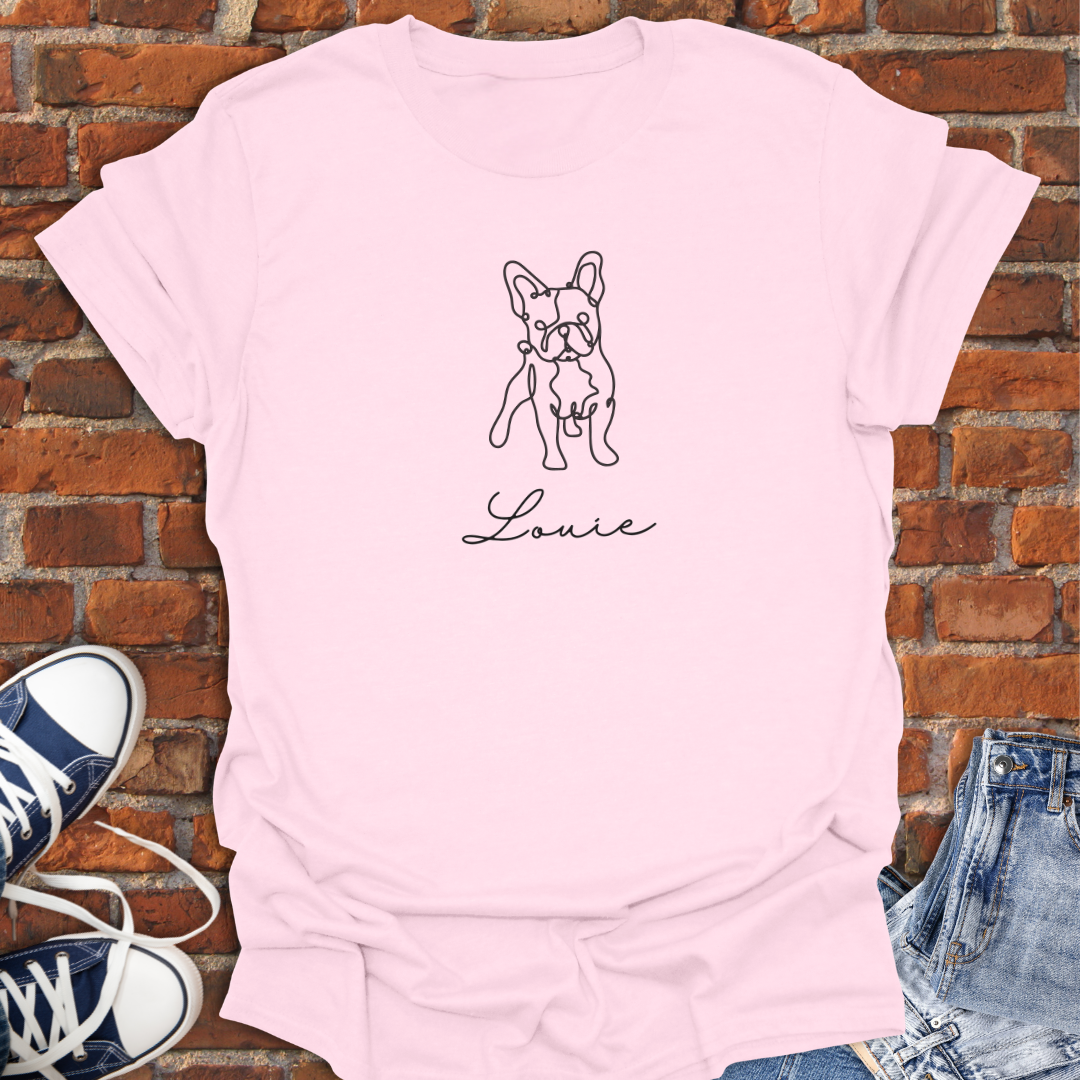 Personalized Bulldog line art Softstyle T-Shirt size XS to 5XL