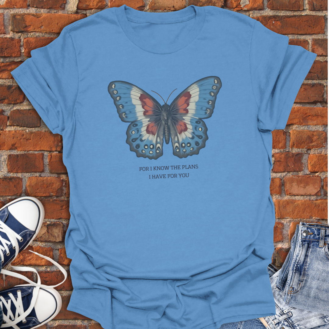 Butterfly -For I Know the Plans I Have for You Faith T-Shirt size XS to 5XL