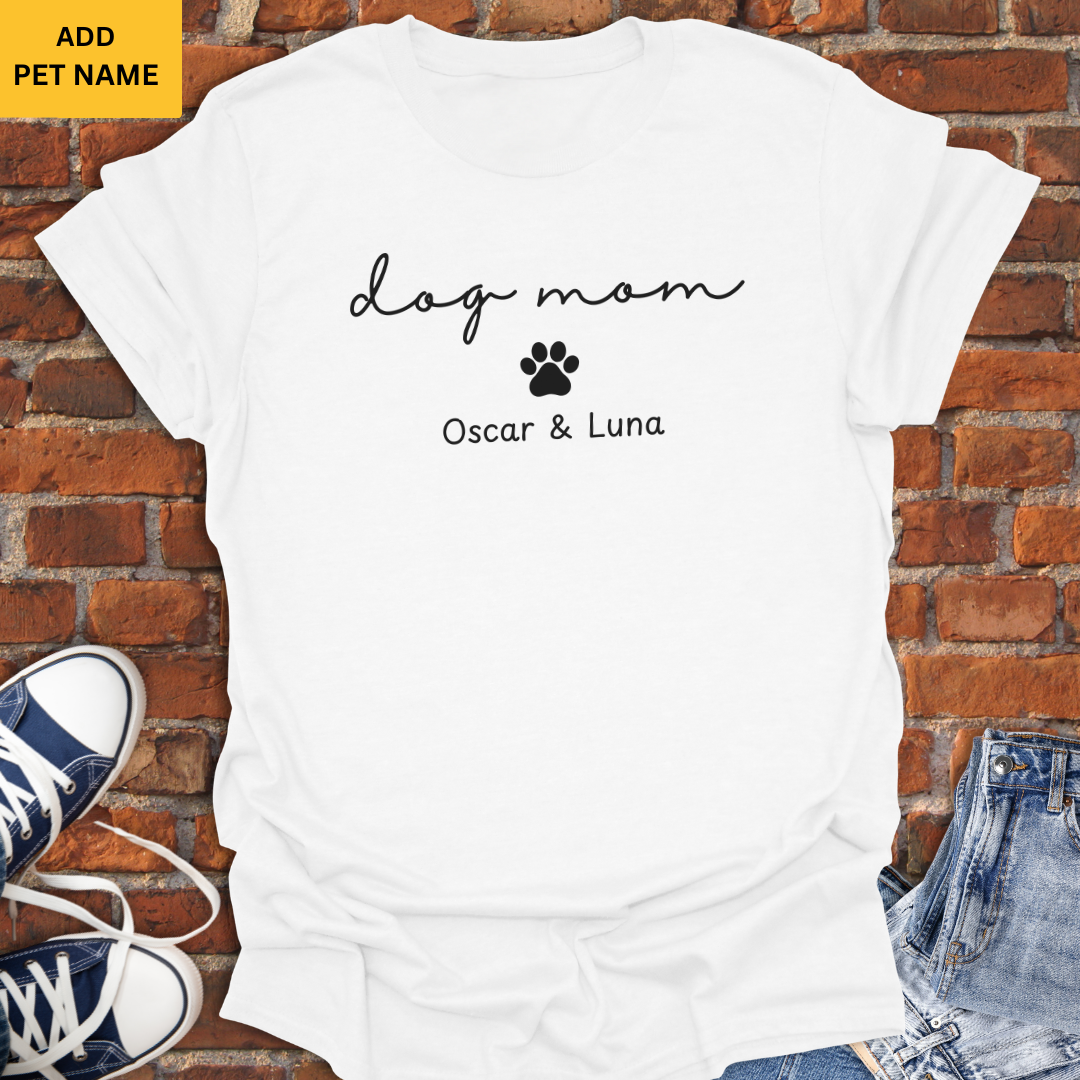 Personalized Dog Mom -minimalist Softstyle T-Shirt size XS to 5XL
