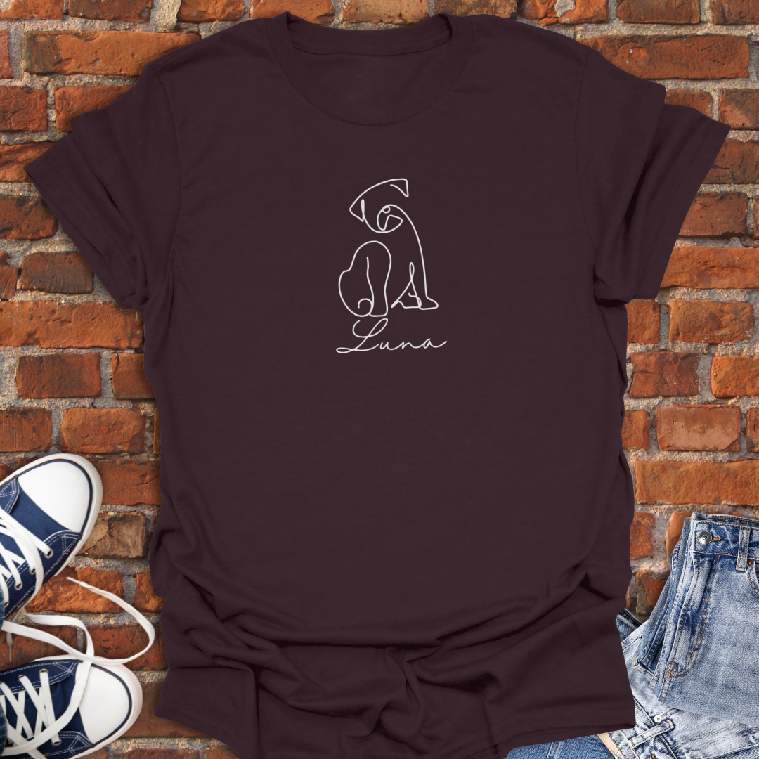 Personalized Dog line art Softstyle T-Shirt size XS to 5XL