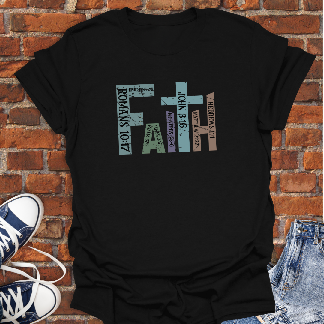 Faith grunge multi-color Faith T-Shirt size XS to 5XL