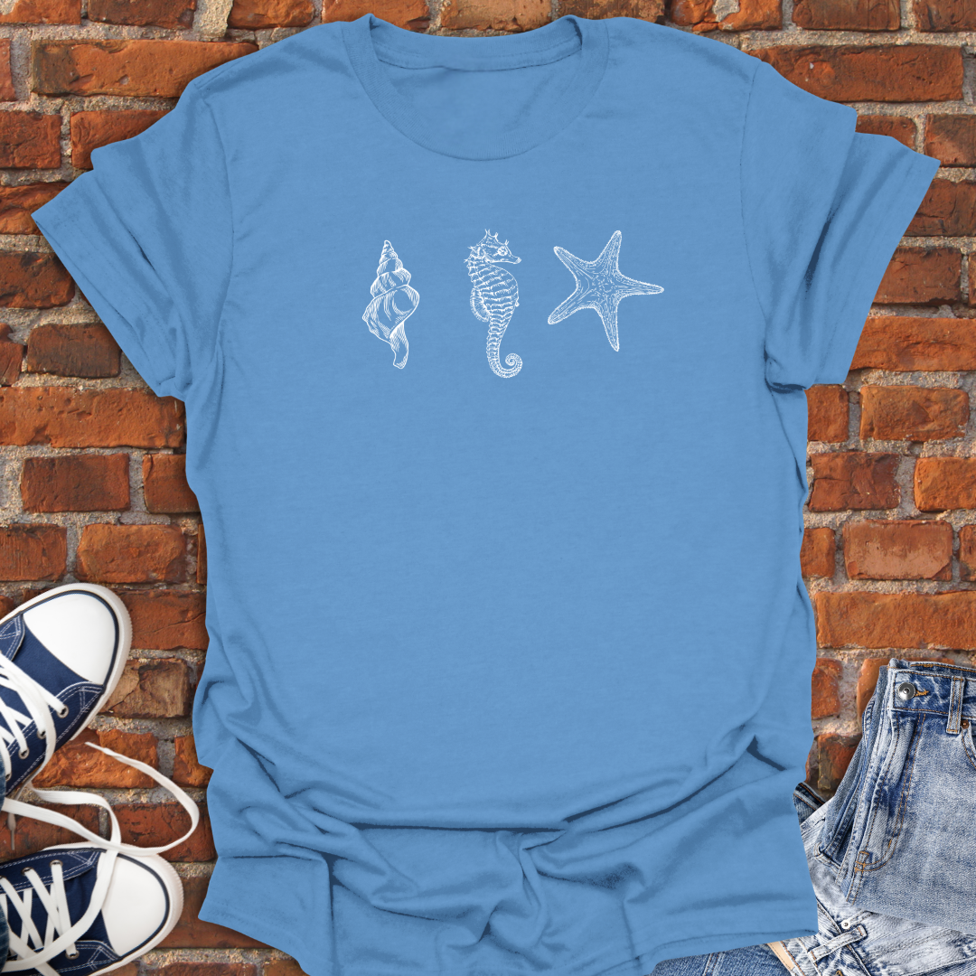 Shell Seahorse Starfish Softstyle T-Shirt size XS to 5XL