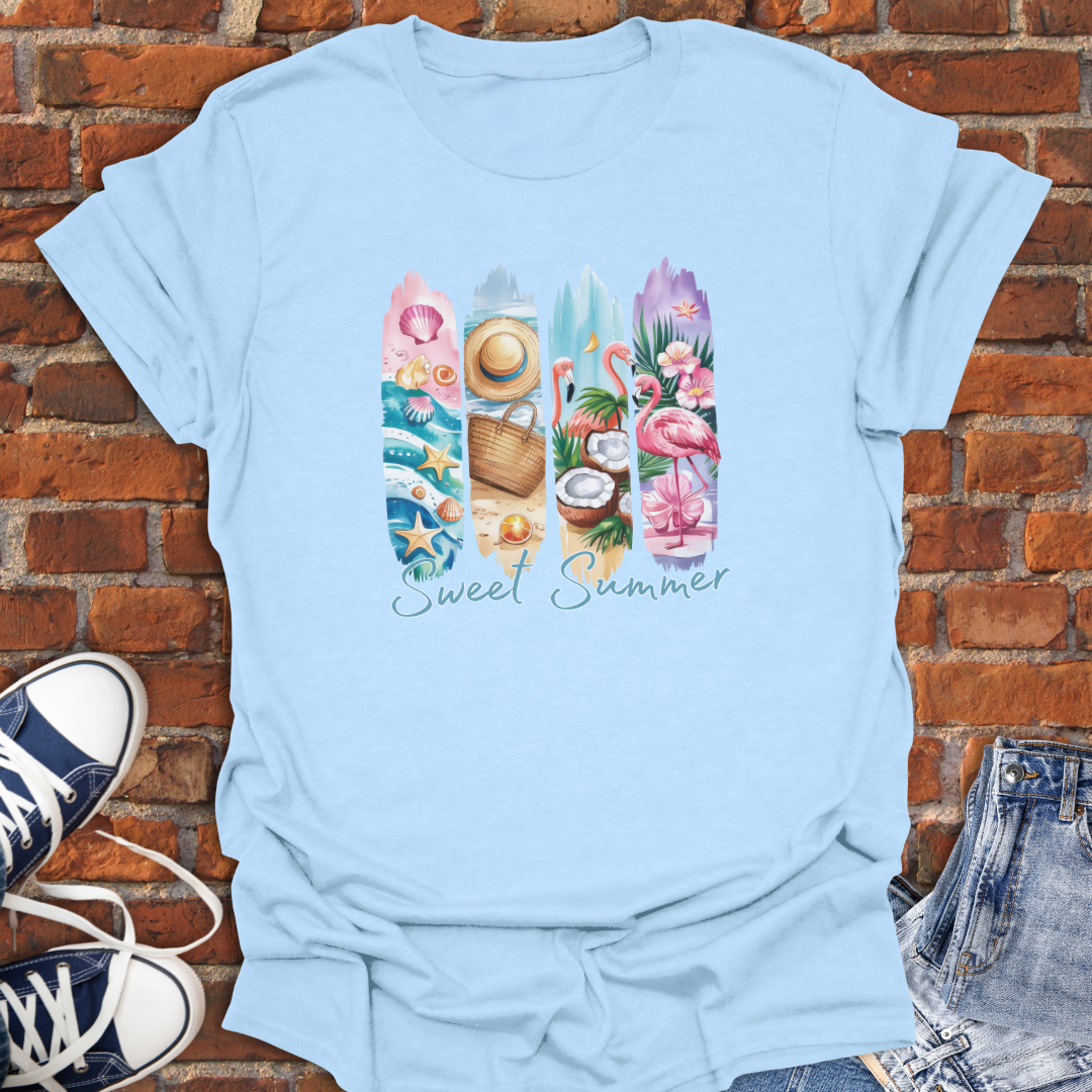 Sweet Summer -tropical scenery Softstyle T-Shirt size XS to 5XL
