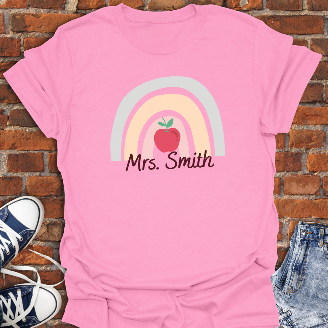 Teacher Boho Rainbow -Personalized Softstyle T-Shirt size XS to 5XL