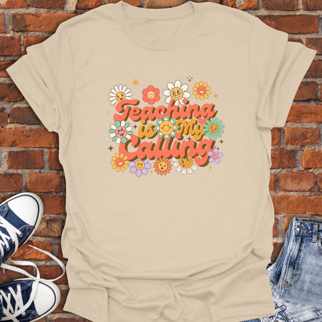 Teaching is My Calling -retro vibe Faith T-Shirt size XS to 5XL