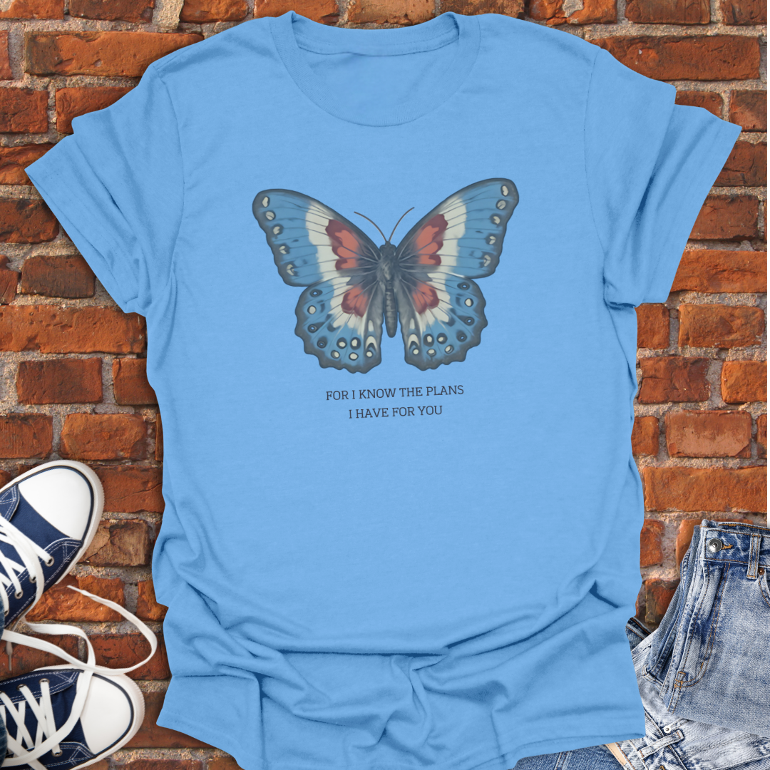 Butterfly -For I Know the Plans I Have for You Faith T-Shirt size XS to 5XL