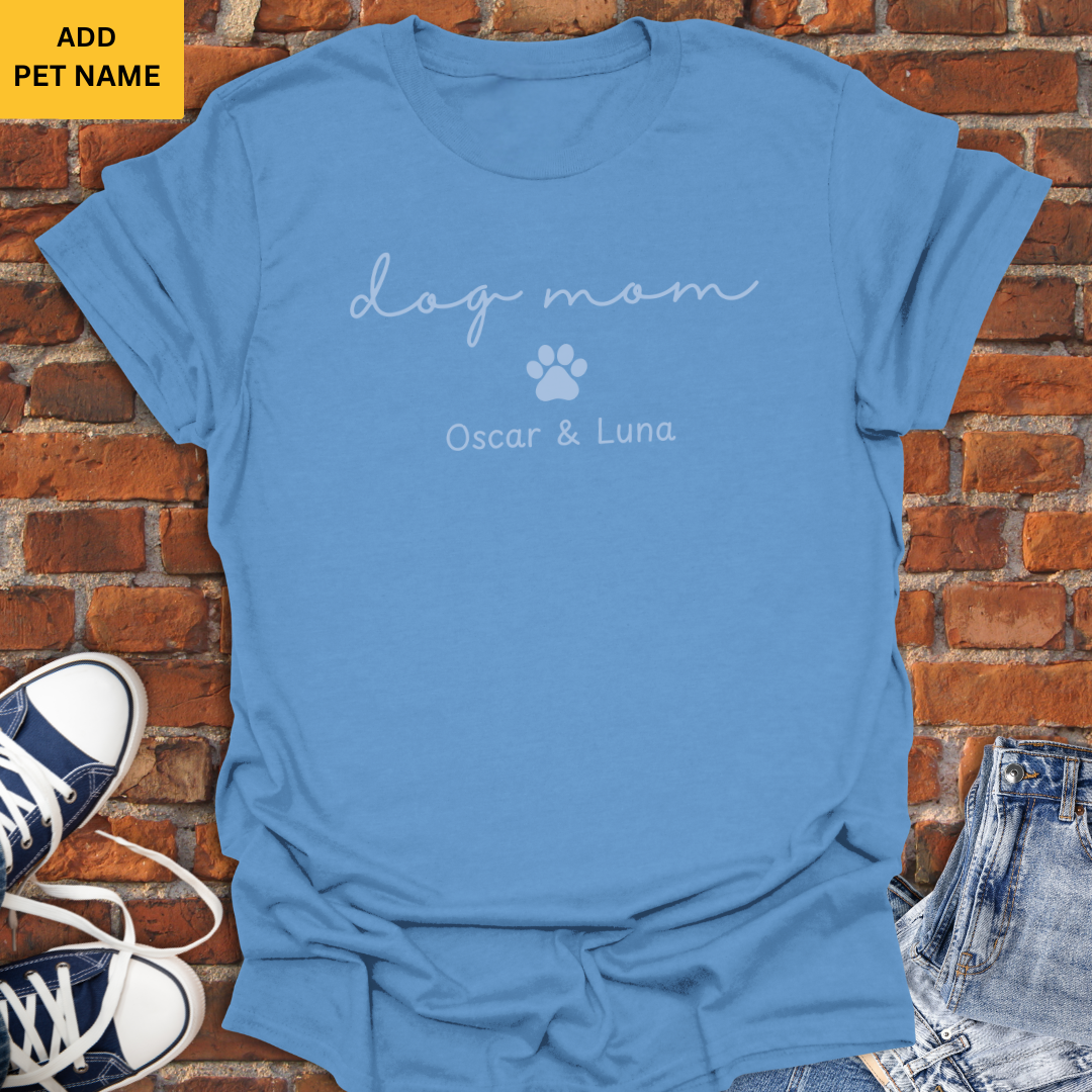 Personalized Dog Mom -minimalist Softstyle T-Shirt size XS to 5XL