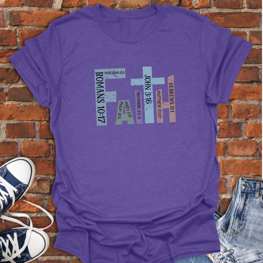 Faith grunge multi-color Faith T-Shirt size XS to 5XL