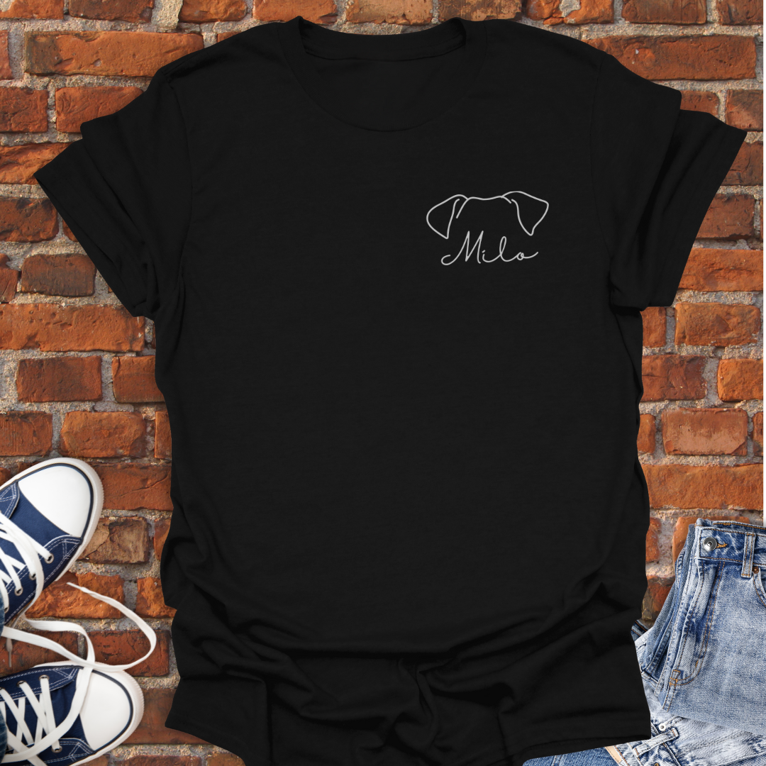 Personalized Floppy Dog Ears line art Softstyle T-Shirt size XS to 5XL