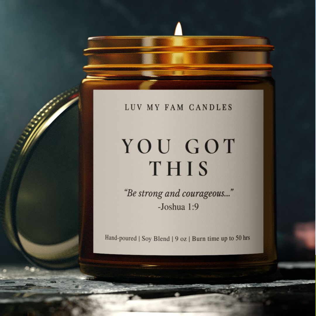 You Got This – Joshua 1:9 Candle with Scripture | 9oz Coconut Apricot Wax