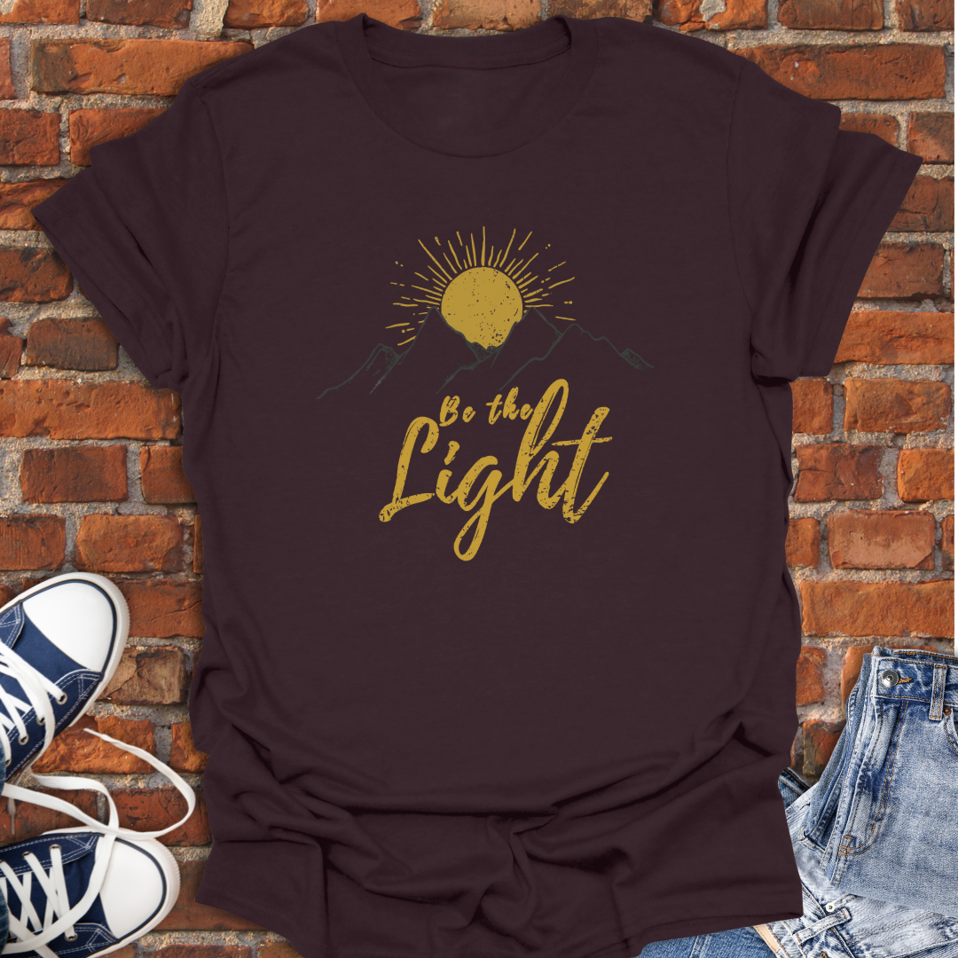 Be the Light -Mountains with Rising Sun Faith T-Shirt size XS to 5XL